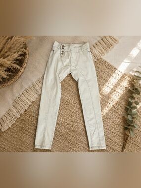 Bleached out Skinny Jeans Multi Button Fly Boho Western Y2K
